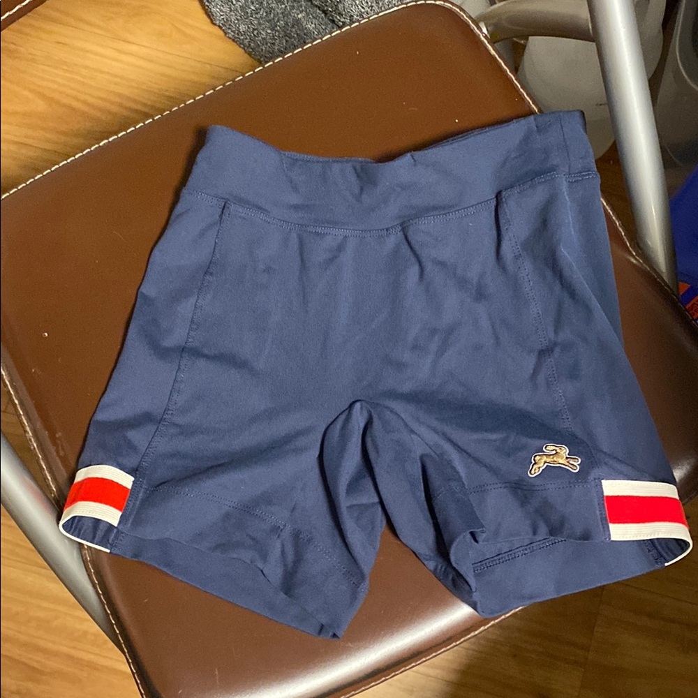 Tracksmith Blue and Red Athletic Shorts Sporty Retro Style